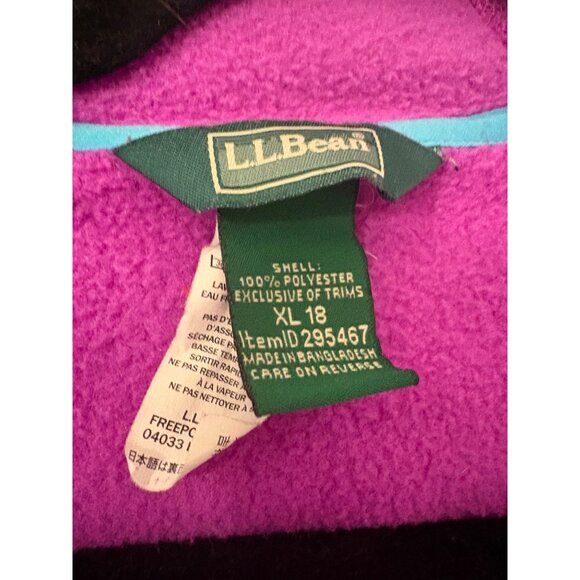 L.L.Bean GIRLS Fleece Jacket With Hood‎ & Zip Pockets Girls Size 18 Juniors - Picture 8 of 10